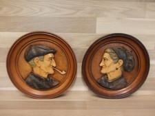 Paar antike Holzteller