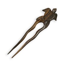 Exclusive Haarnadel Haargabel Holz Schildkröte Turtle Design Wood Hairpin HN276