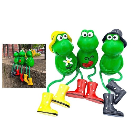 3er set grün harz frosch - set,