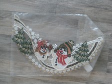 Plauener Spitze - Fensterbild Fensterdeko Deko Fenster Bogen Winter Schneemann