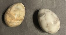 2 Stück Marmor Stein Figur Ei Eier Unikat schön Marmoriert