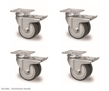 TRANSPORTROLLEN 75mm STRANDKORBROLLEN APPARATEROLLE DOPPELROLLEN SCHWERLASTROLLE