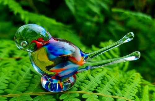 Bunte vogelfigur murano - bunte,