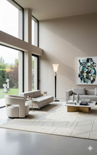 Luxuriöse Art Déco Stehlampe, Mazda Deckenfluter mit elegantem  Opalglasschirm