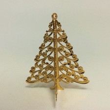 Eckartina Metall Christbaumschmuck Filigran Anhänger Tanne Weihnachtsbaum GOLD