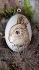 Osterdeko Gänseei Handbemalt