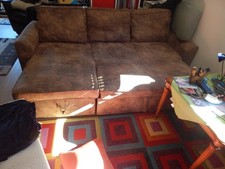 schlafsofa schlafcouch mit bettkasten gebraucht im Retrostil - echt bequem 