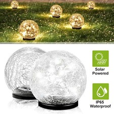 2x LED Leuchtkugel Solar Kugel
