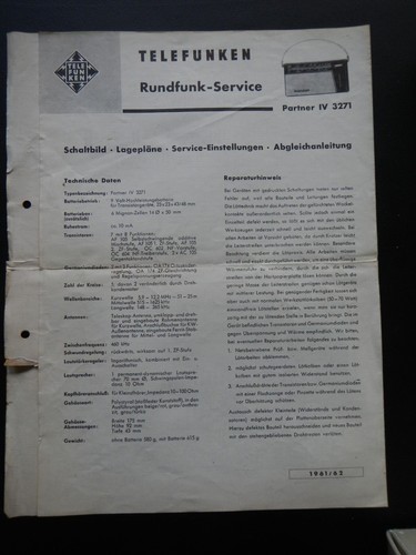 Telefunken rundfunk service - -,