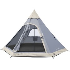 Skandika Tipi Hetta 335 Protect Zelt für 4 Personen 2 m Stehhöhe grau Neu