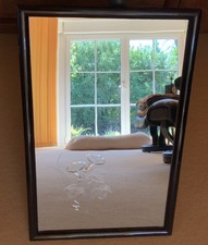 Wand-/Flurspiegel-geschliffene Ornamente im Glas-Holzrahmen-53x33 cm, Gebraucht!