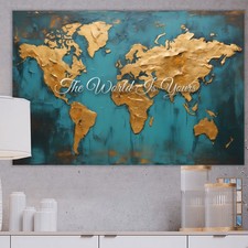 Weltkarte Leinwand Bild