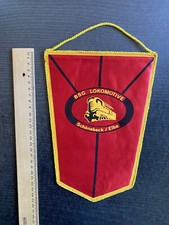 Alter Wimpel / Banner BSG Lokomotive Schönebeck / Elbe - Edler Seidenwimpel