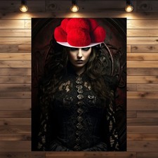 Leinwandbild „Dunkle Schwarzwald Schönheit Mia“ – Gothic-Eleganz mit Bollenhut