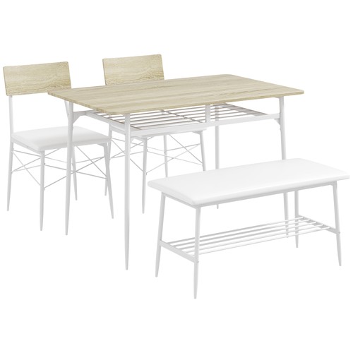 Homcom 4er essgruppe eiche - essgruppe,