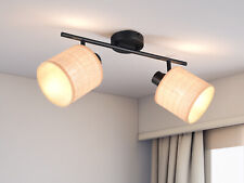 Deckenstrahler Boho Deckenlampe aus Naturmaterial über Couchtisch, Breite 42cm