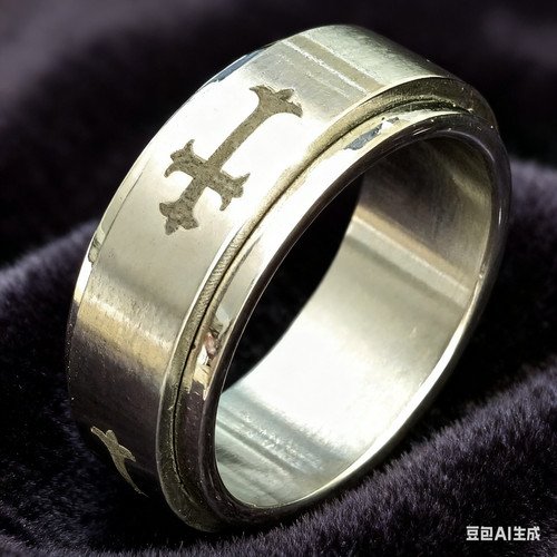 Edelstahl ring lilienkreuz - edelstahl,