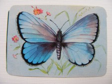 Glanzbild Oblate Poesiealbum Sammlung Kinder alt Nostalgie Schmetterling blau