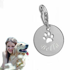Charm Anhänger  mit ausgestanztem Pfote-Silber 925- GravuR