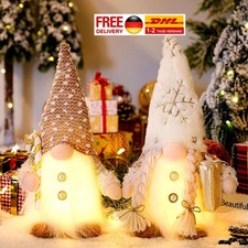 2× LED Weihnachten Deko Wichtel mit Licht Plüsch Weihnachtszwerg Figuren GNOME
