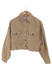 ZARA Damen Cordjacke Beige Gr