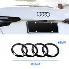 193mm Ringe Emblem Kofferraum Heckklappe Abzeichen Glänz Schwarz für Audi A4 A5