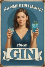 Gin Schild mit Frau