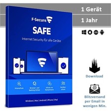 F-Secure Safe 2025, 1 Gerät - 1 Jahr, Blitzversand