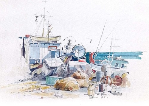 Original aquarell bild - original,