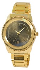 Alain Miller Herrenuhr Zifferblatt Schwarz Gliederarmband goldfarbend SAM52