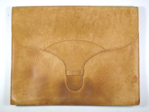 Vintage leder dokumentenmappe - leder,