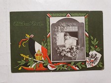 Ansichtskarte Glück und Gruß Frau am Fenster Feldpost /11