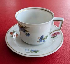 1933-1945 Weimar Carstens Sammeltasse Mokka Mocca Gold Streublumen Blau Rot Grün