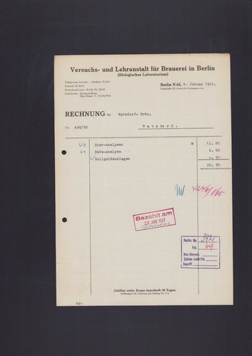 Berlin rechnung 1941 - rechnung,