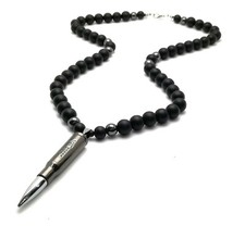 Männerkette Schwarz Stein