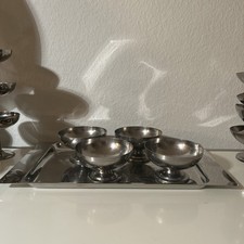 4 Eisbecher Vintage Edelstahl