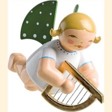 Wendt & Kühn Grünhainichener Schwebe Engel Harfe klein 650/130/14b, blond/braun