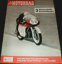 Das Motorrad 16/58 Ariel Leader,NSU Supermax-Motor,Regler,Lichtmaschinen,Nürburg