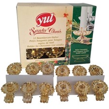 Baumkerzen-Halter mit Clip 12er gold YUL  Christbaum Kerzenhalter