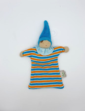 ALANA DM Schmusetuch  Wichtel Zipfelmütze blau orange weiß Öko Frottee 21 cm ✅