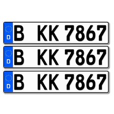 3 Kfz Kennzeichen  520x110mm