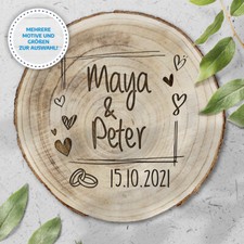 Baumscheibe mit Gravur | Liebe