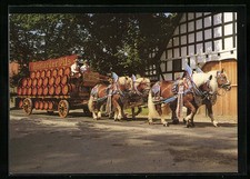 Ansichtskarte Pferdewagen der Brauerei Felsenkeller Herford 
