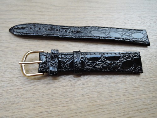 Leder uhrenarmband schwarz - leder,
