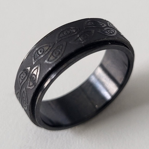 Schwarzer spinner ring mit - schwarzer,