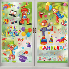 9 Blatt Fensterbilder Karneval