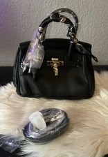 Handtasche schwarz goldenen - schwarz,
