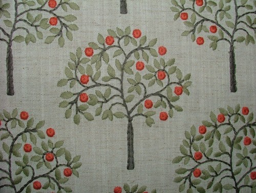 Bestickt vorhangstoff orange - bestickt,