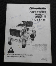 Simplicity 4108 4111 8hp 11hp