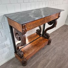 25616 Wandtisch Konsolentisch Biedermeier 1850 Nussbaum furniert Antik